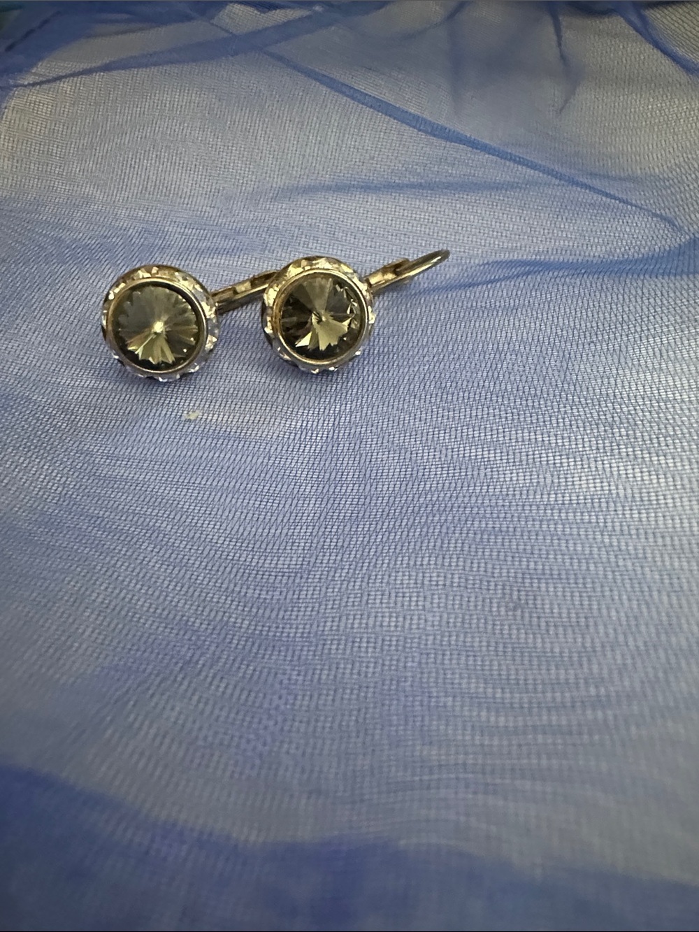 Silver-Tone Smoky Crystal Drop Earrings